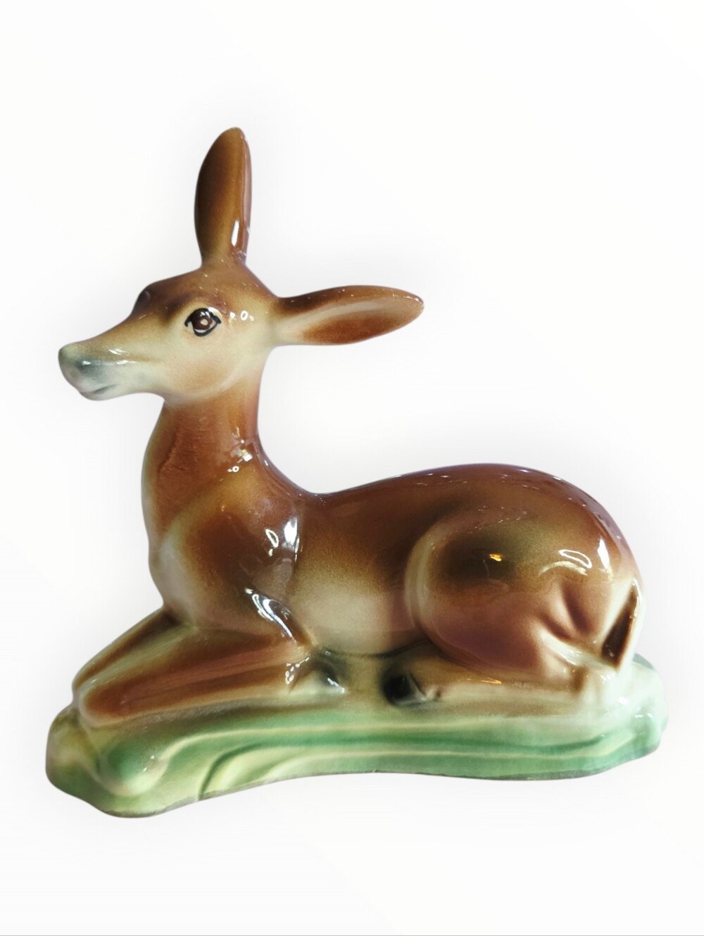 Mcm Vintage Stewart B McCulloch Ceramic Lying Down Deer Figurine